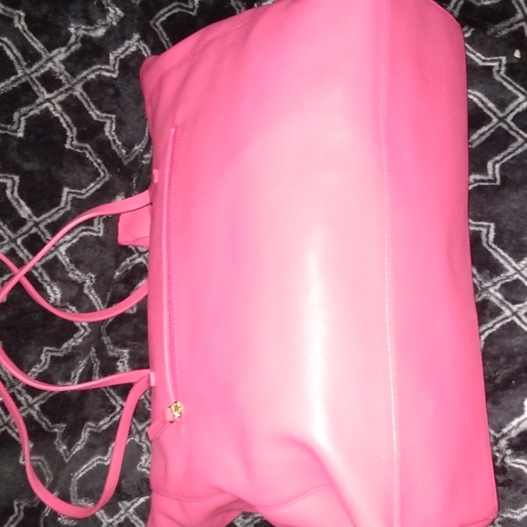 Poverty Flats pink tote handbag gold lining - Picture 7 of 17